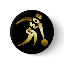 GOLD BOWLER PINBACK BUTTON