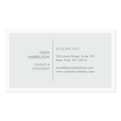 GOLD BOX LOGO with YOUR INITIAL on LIGHT GRAY Business Card Templates (back side)