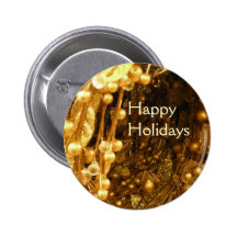 Gold branches pinback button