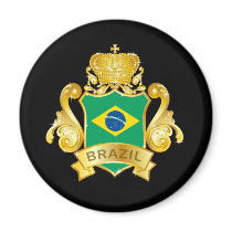 Gold Brazil Fridge Magnets