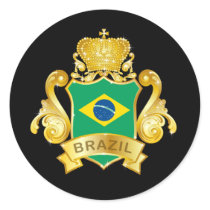 Gold Brazil Stickers