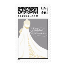 Gold Bridal Shower Postage Stamp