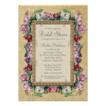 Gold Brocade Floral Formal Elegant Bridal Shower Invite