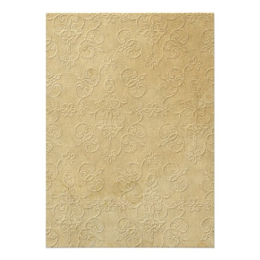 Gold Brocade Floral Formal Elegant Bridal Shower Invite