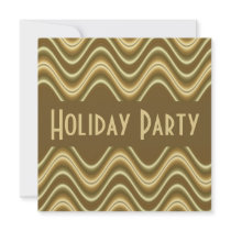 gold brown Holiday Party invitations