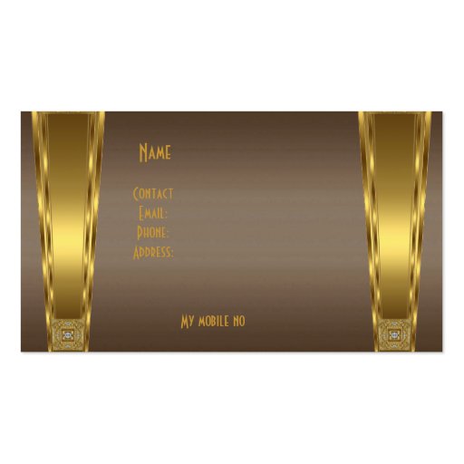 Gold Brown Jewel Company Business Cards (back side)
