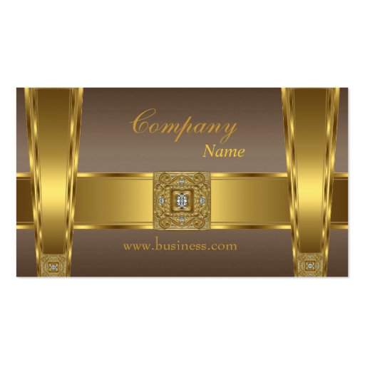 Gold Brown Jewel Company Business Cards (front side)