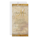 Gold brown vintage "thank you" wedding picture card