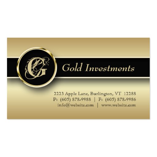 Gold Business Card Professional Modern Black