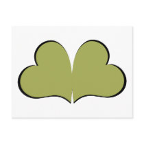 Gold Butterfly hearts postcards