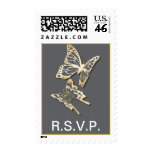 Gold Butterfly RSVP Invitation Announcement