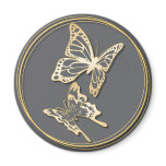 Gold Butterfly Save The Date Wedding Announcement