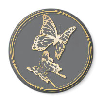 Gold Butterfly Save The Date Wedding Announcement magnets