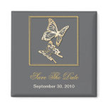 Gold Butterfly Save The Date Wedding Announcement