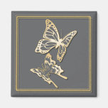 Gold Butterfly Save The Date Wedding Announcement Fridge Magnets