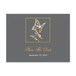 Gold Butterfly Save The Date Wedding Announcement Postcard