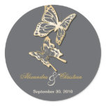 Gold Butterfly Save The Date Wedding Announcement