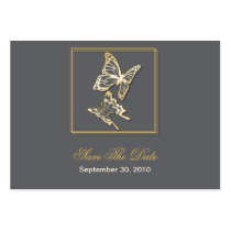 Gold Butterfly Save The Date Wedding MiniCard Business Card
