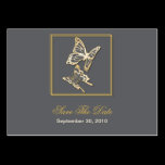 Gold Butterfly Save The Date Wedding MiniCard
