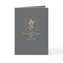 Gold Butterfly Wedding Invitation Announcement cards