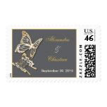 Gold Butterfly Wedding Invitation Announcement Postage