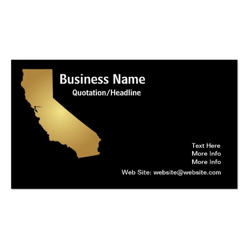 Gold California State Business Card