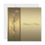 Gold Calla Lily 50th Golden Anniversary Custom Invitations