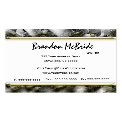 Gold Camouflage Deer Taxidermy Business Cards (back side)