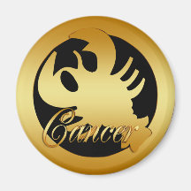 GOLD CANCER ZODIAC SIGN MAGNET