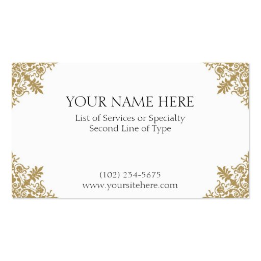Gold Card Business Card (front side)