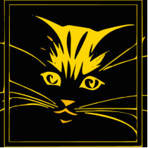 Gold Cat Face Photo Cut Out
