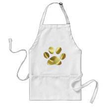 Gold Cat Paw Print Apron