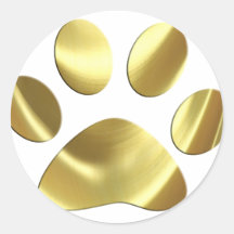 Gold Cat Paw Print Stickers
