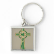 Gold Celtic Cross Keychain