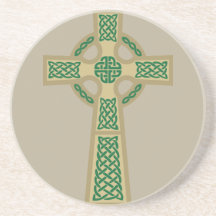 Gold Celtic Cross Sandstone Coaster