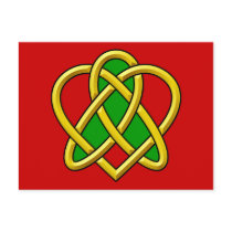 Gold Celtic Heart Postcard