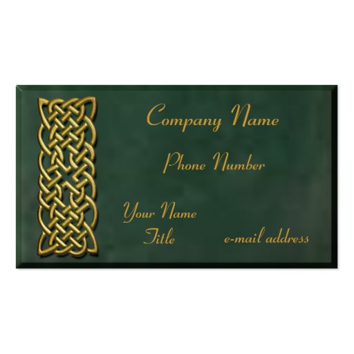 Gold Celtic Knot Business Card (front side)