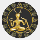 Gold Cernunnos, Holly, & Tri-quatra #9 - Sticker