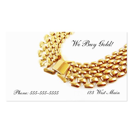 Gold Chain Necklace Business Card