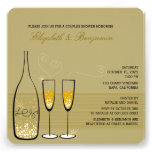 Gold Champagne Bubbles Wedding Couples Shower Invite