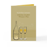 Gold Champagne Cheers New Year Party Invite cards