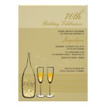 Gold Champagne Milestone Birthday Party Invite invitations