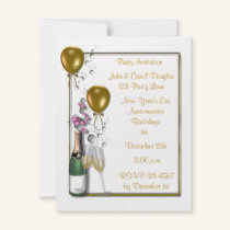 Gold Champagne Party Invitation