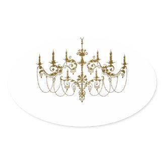Gold Chandelier Any Background Color Envelope Seal sticker