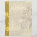 gold chandelier damask pattern