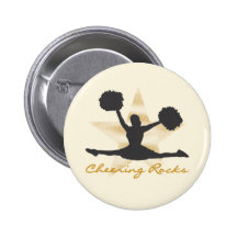 Gold Cheering Rocks T-shirts and Gifts Pinback Buttons