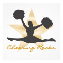 Gold Cheering Rocks T-shirts and Gifts Personalized Invite