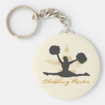 Gold Cheering Rocks T-shirts and Gifts Key Chain