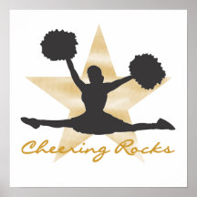 Gold Cheering Rocks T-shirts and Gifts Print