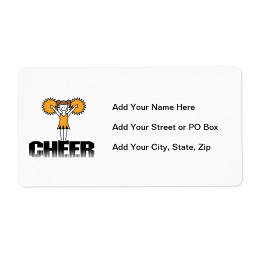 Gold Cheerleading T-shirts and Gifts Shipping Labels